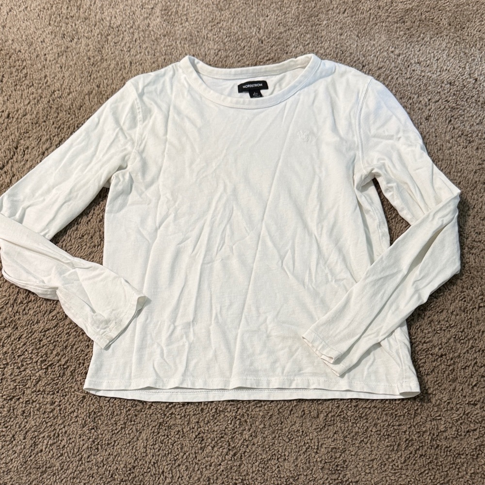 Nordstrom Classic White Long Sleeve Tee